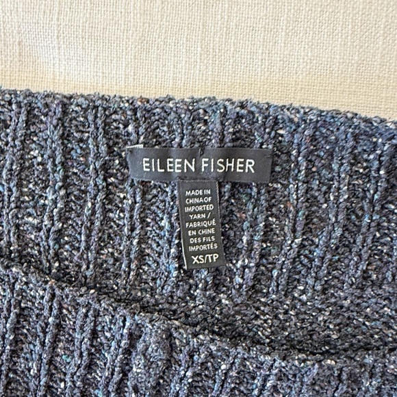 Eileen Fisher Silk Blend Boatneck Knit Speckled Pullover Sweater - Picture 6 of 7